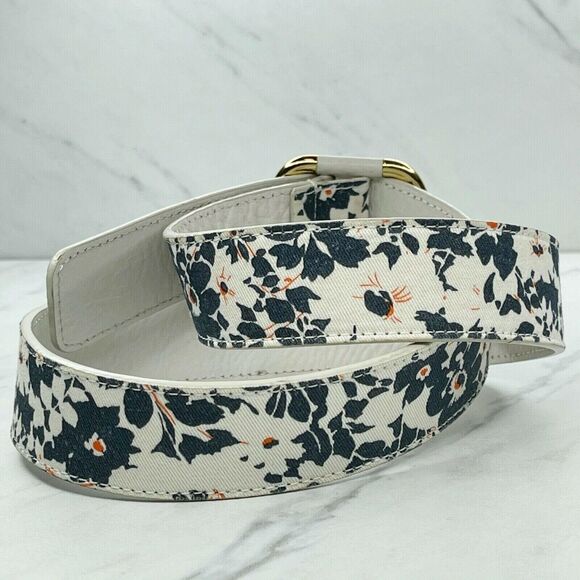 White and Floral Reversible Belt Size XS - Picture 4 of 8